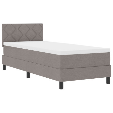vidaXL Boxspring bed met matras met LED Taupe 80 x 200 cm Stof afbeelding2 - 1