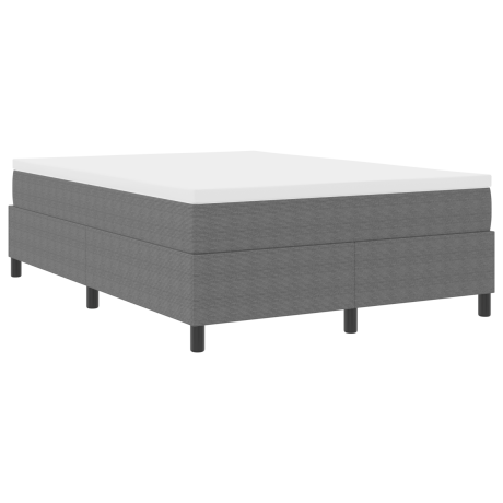 vidaXL Boxspring Bed met Matras Lichtgrijs 140x200 cm Katoen afbeelding2 - 1