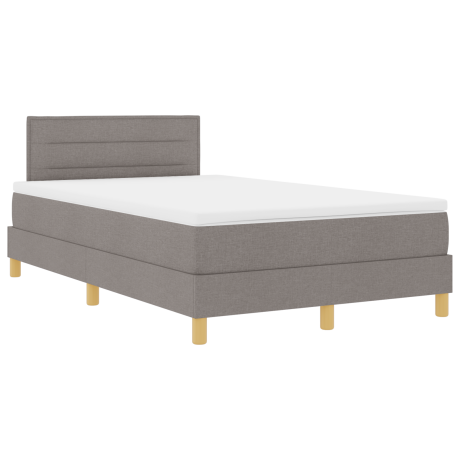 vidaXL Boxspring Bed met Matras Taupe 120x200 cm Stof afbeelding2 - 1