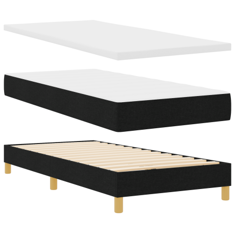 vidaXL Boxspring bed Zwart en Wit en Zwart 80 x 200 cm Stof afbeelding2 - 1