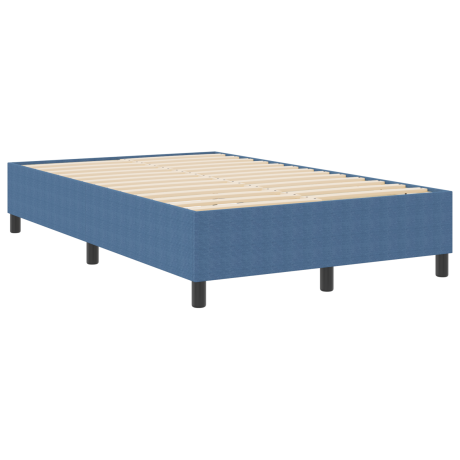 vidaXL Boxspringbed Blauw 120x200 cm Katoen afbeelding2 - 1