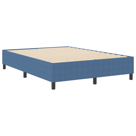 vidaXL Boxspringbed Blauw 140x200 cm Katoenvelours afbeelding2 - 1