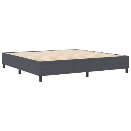 vidaXL Platform bedframe Donkergrijs 200 x 200 cm Katoen Stof afbeelding2 - 1