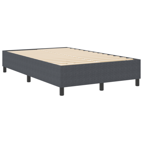 vidaXL Platform bedframe Donkergrijs 120 x 190 cm Katoen Stof afbeelding2 - 1