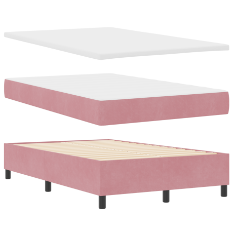 vidaXL Boxspringbed met matras & bank roze 120x190 cm fluweel afbeelding2 - 1