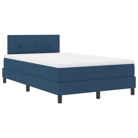 vidaXL Boxspringbed met hoofdeinde Blauw 120 x 200 cm Stof afbeelding2 - 1