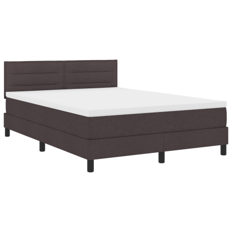 vidaXL Boxspringbed met matras Donkerbruin 140x190 cm Stof afbeelding2 - 1