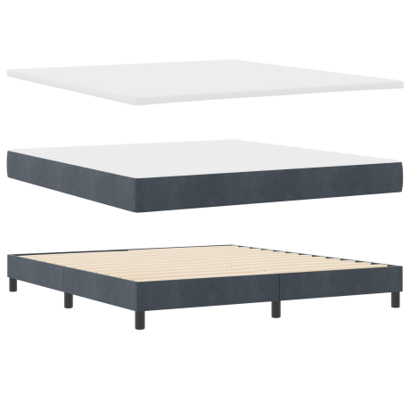 vidaXL Boxspringbed met hoofdeinde Donkergrijs 200 x 180 cm Fluweel afbeelding2 - 1
