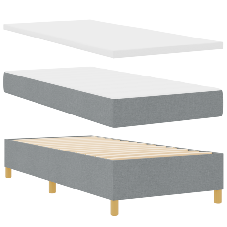 vidaXL Boxspringbed met Matras en Bank Lichtgrijs 80x200 cm Stof afbeelding2 - 1