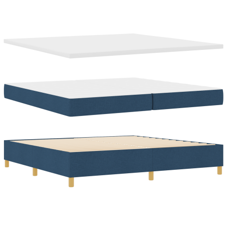 vidaXL Boxspringbed met matras en bank stof blauw 200x200 cm afbeelding2 - 1