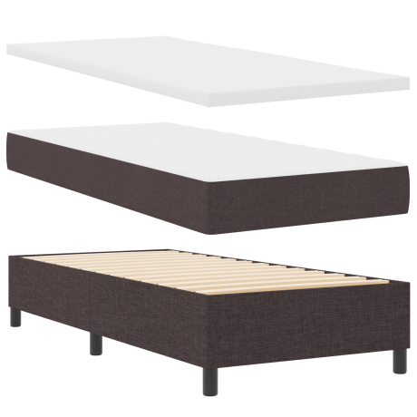 vidaXL Boxspringbed met matras en bank stof donkerbruin 90x190 cm afbeelding2 - 1