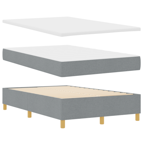 vidaXL Boxspringbed met matras en bank stof lichtgrijs 120x200 cm afbeelding2 - 1