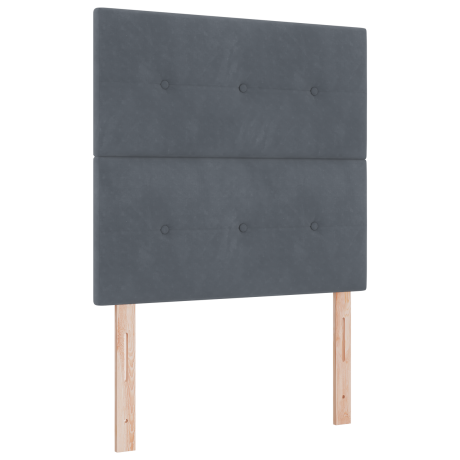 vidaXL LED Box Spring Bed met matras Donkergrijs 120 x 200 cm Fluweel afbeelding2 - 1