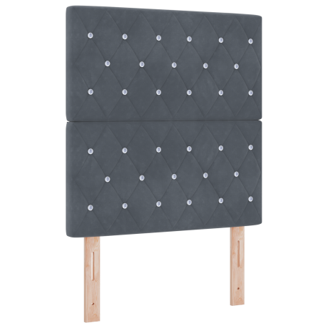 vidaXL LED Box Spring Bed met matras Donkergrijs 80 x 200 cm Stof afbeelding2 - 1
