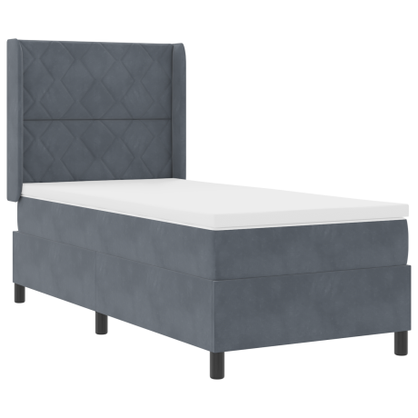 vidaXL Boxspringbed met matras en LED fluweel donkergrijs 90x190 cm afbeelding2 - 1