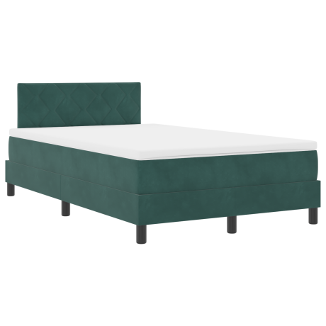vidaXL Boxspringbed met matras en LED fluweel donkergroen 120x200 cm afbeelding2 - 1