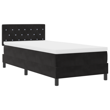 vidaXL LED Box Spring Bed met matras met LED Zwart 90 x 190 cm Fluweel afbeelding2 - 1