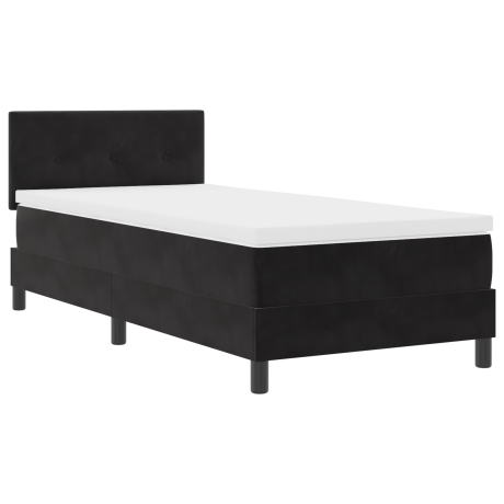 vidaXL LED Box Spring Bed met matras met LED Zwart 90 x 200 cm Fluweel afbeelding2 - 1