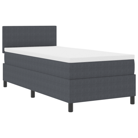 vidaXL Boxspringbed met matras en LED ribfluweel donkergrijs 90x200 afbeelding2 - 1