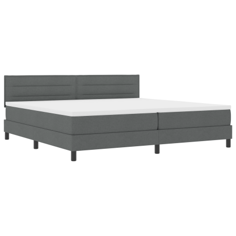 vidaXL Boxspring bed met matras met LED Donkergrijs 200 x 200 cm Stof afbeelding2 - 1