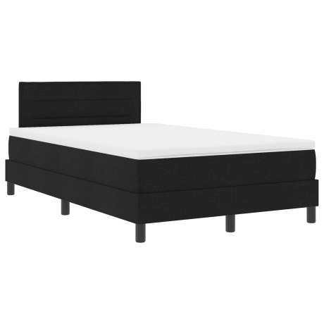 vidaXL Boxspring bed met matras met LED Zwart 120 x 200 cm Stof afbeelding2 - 1