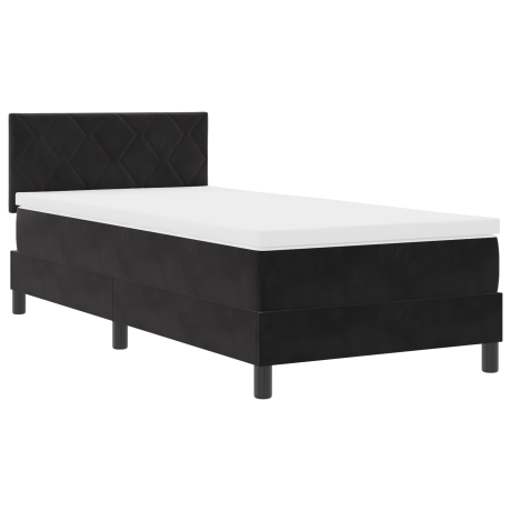 vidaXL Boxspringbed met matras Zwart 90 x 200 cm Fluweel afbeelding2 - 1