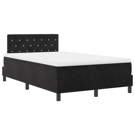 vidaXL Boxspringbed met matras fluweel zwart Small Double afbeelding2 - 1