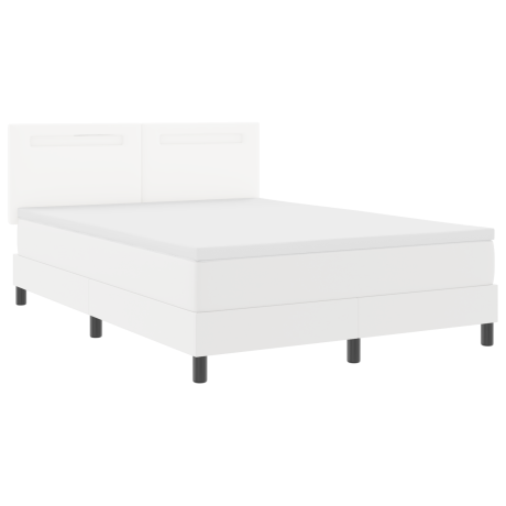 vidaXL Boxspringbed met matras Wit 160 x 200 cm Kunstleer afbeelding2 - 1