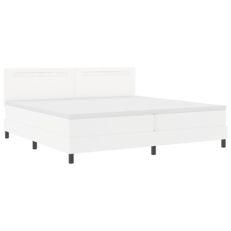 vidaXL Boxspringbed met matras met LED Wit 200 x 200 cm Kunstleer afbeelding2 - 1