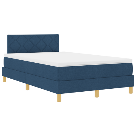 vidaXL Boxspringbed met Matras & LED Blauw 120x200 cm Stof afbeelding2 - 1