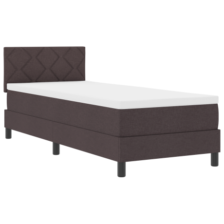 vidaXL Boxspring bed met matras met LED Donkerbruin 80 x 200 cm Stof afbeelding2 - 1