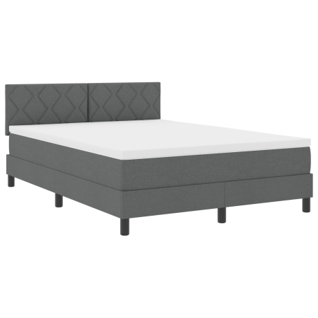 vidaXL Boxspringbed met Matras & LED Donkergrijs 160x200 cm Stof afbeelding2 - 1