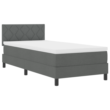 vidaXL Boxspring bed met matras met LED Donkergrijs 90 x 190 cm Stof afbeelding2 - 1