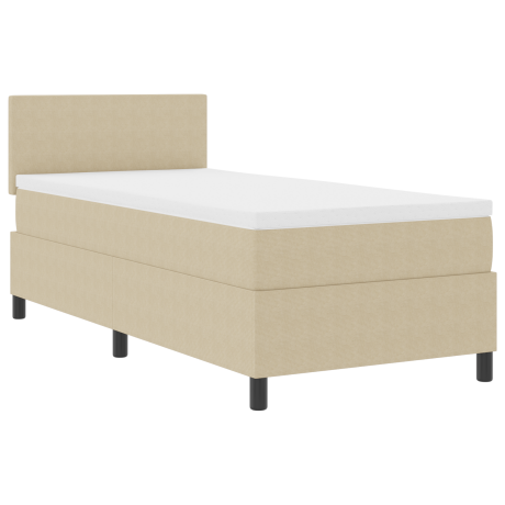 vidaXL LED Box Spring Bed Lichtgrijs en wit. 80 x 200 cm Katoen Stof afbeelding2 - 1