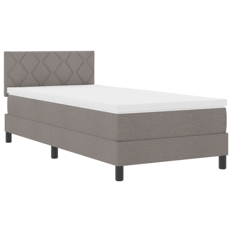 vidaXL Boxspring bed met matras met LED Taupe 100 x 200 cm Stof afbeelding2 - 1
