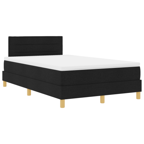 vidaXL LED Box Spring Bed met hoofdeinde Zwart 120 x 190 cm Stof afbeelding2 - 1
