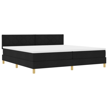 vidaXL Boxspringbed met matras met matras Zwart 200 x 200 cm Stof afbeelding2 - 1