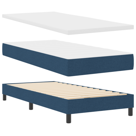 vidaXL Boxspringbed met matras stof blauw 90x190 cm afbeelding2 - 1