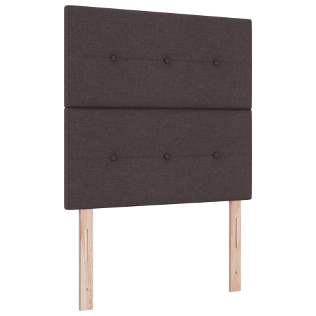 vidaXL Boxspringbed met matras stof donkerbruin Single afbeelding2 - 1