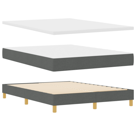 vidaXL Boxspringbed met matras stof donkergrijs 160x200 cm afbeelding2 - 1
