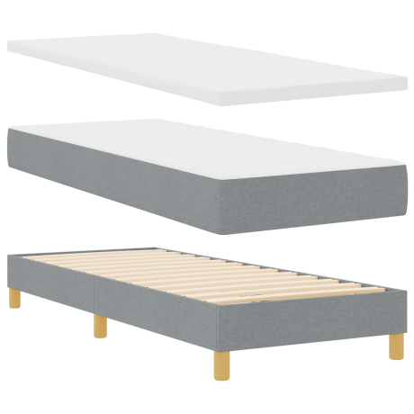 vidaXL Boxspringbed met matras stof lichtgrijs 80x200 cm afbeelding2 - 1