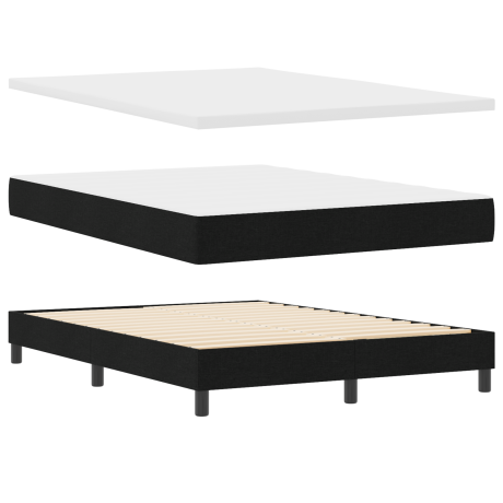 vidaXL Boxspringbed met matras stof zwart 140x190 cm afbeelding2 - 1
