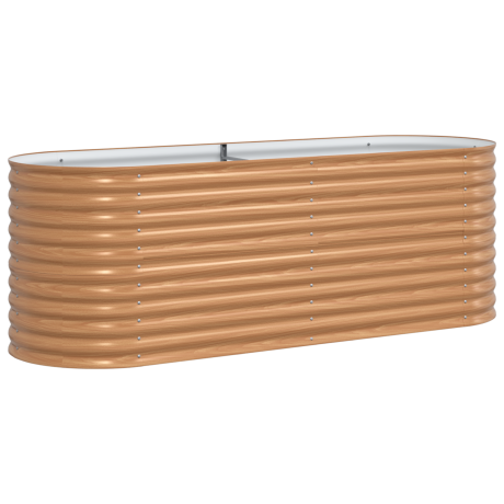 vidaXL Bruin Verhoogd Tuin Bed - Hout Look 240x80x81 cm Staal afbeelding2 - 1
