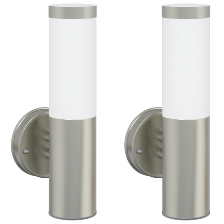 vidaXL Buiten Wandlamp 2 stuks Zilver RVS IP44 afbeelding2 - 1