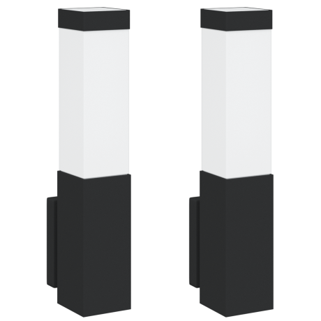 vidaXL Buiten Wandlampen 2 stuks Zwart RVS IP44 afbeelding2 - 1