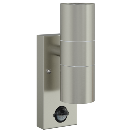vidaXL Buitenmuurlamp met Sensor Zilver Roestvrij Staal IP44 afbeelding2 - 1