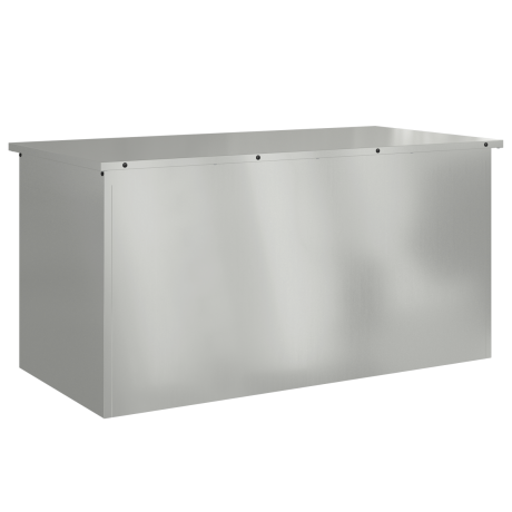 vidaXL Buitenopslagdoos Zilver 100 x 50,5 x 50 cm Staal afbeelding2 - 1