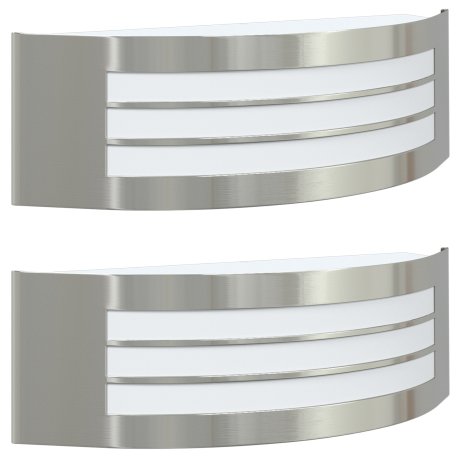 vidaXL Buitenwandlamp 2 stuks Zilver RVS IP44 afbeelding2 - 1