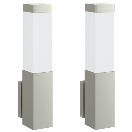 vidaXL Buitenwandlampen 2 stuks Zilver RVS IP44 afbeelding2 - 1