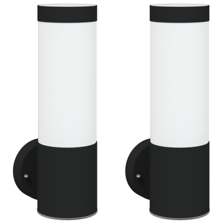 vidaXL Buitenwandlampen 2 stuks Zwart RVS IP44 afbeelding2 - 1